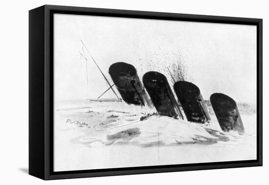 The Sinking of RMS Lusitania, 7 May 1915-Oliver Bernard-Framed Stretched Canvas