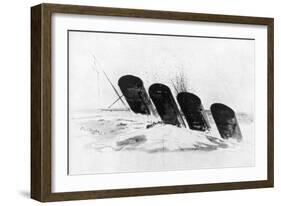 The Sinking of RMS Lusitania, 7 May 1915-Oliver Bernard-Framed Giclee Print