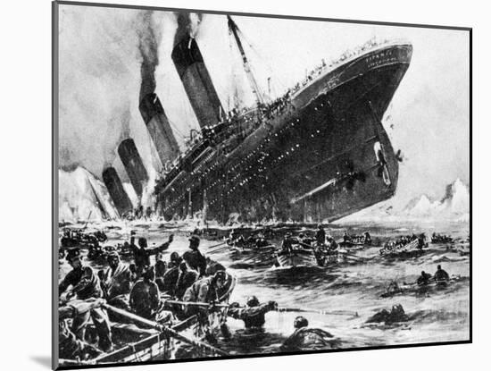 The Sinking of SS Titanic, 14 April 1912-null-Mounted Giclee Print