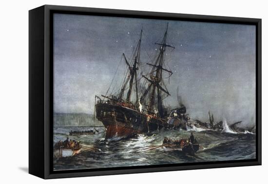 The Sinking of the "Birkenhead" Troopship-Charles Dixon-Framed Stretched Canvas