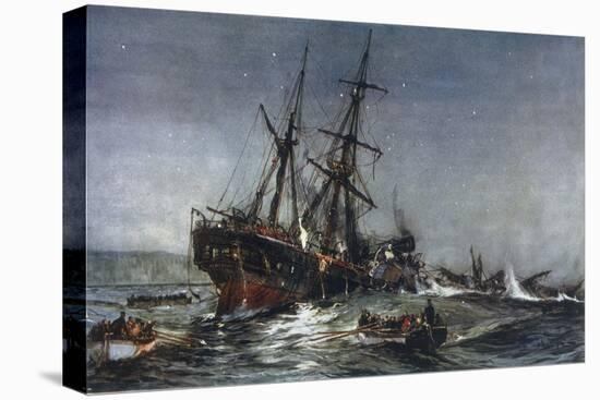 The Sinking of the "Birkenhead" Troopship-Charles Dixon-Stretched Canvas