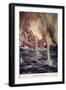 The Sinking of the Gneisenau, from Told in the Huts: The YMCA Gift Book, Published 1916-Cyrus Cuneo-Framed Giclee Print