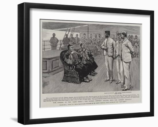 The Sinking of the Kow Shing, the British Officers Arguing with the Chinese Generals-Joseph Nash-Framed Giclee Print