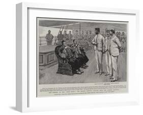 The Sinking of the Kow Shing, the British Officers Arguing with the Chinese Generals-Joseph Nash-Framed Giclee Print