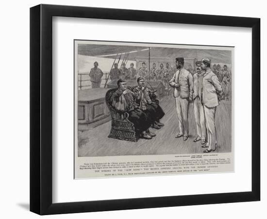 The Sinking of the Kow Shing, the British Officers Arguing with the Chinese Generals-Joseph Nash-Framed Giclee Print