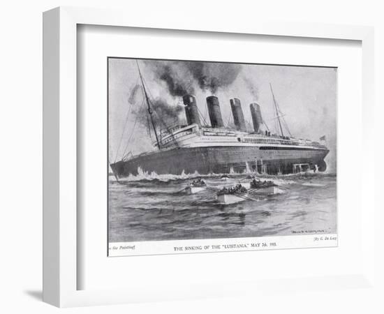 The Sinking of the Lusitania, May 7, 1915-Charles John De Lacy-Framed Giclee Print