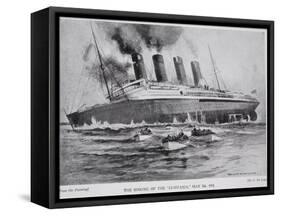 The Sinking of the Lusitania, May 7th 1915, Hutchinson's Story of the British Nation, c.1920-Charles John De Lacy-Framed Stretched Canvas