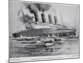 The Sinking of the Lusitania, May 7th 1915, Hutchinson's Story of the British Nation, c.1920-Charles John De Lacy-Mounted Giclee Print