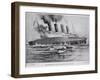 The Sinking of the Lusitania, May 7th 1915, Hutchinson's Story of the British Nation, c.1920-Charles John De Lacy-Framed Giclee Print