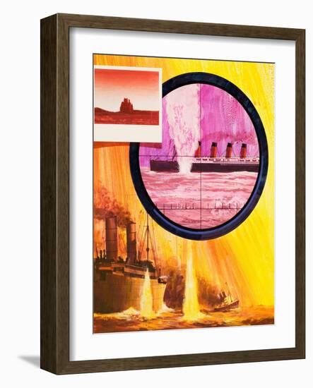 The Sinking of the Lusitania-null-Framed Giclee Print