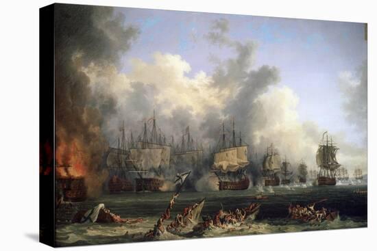 The Sinking of the Russian Battleship St. Evstafius in the Naval Battle of Chesma, 1771-Jacob Philipp Hackert-Stretched Canvas