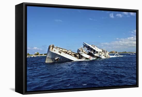 The Sinking of Uss Kittiwake, Grand Cayman-Stocktrek Images-Framed Stretched Canvas