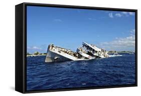 The Sinking of Uss Kittiwake, Grand Cayman-Stocktrek Images-Framed Stretched Canvas