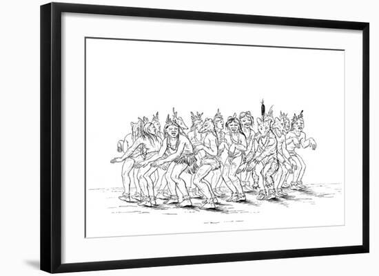 The Sioux Tribe Performing a Bear Dance, 1841-Myers and Co-Framed Giclee Print