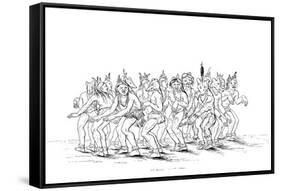 The Sioux Tribe Performing a Bear Dance, 1841-Myers and Co-Framed Stretched Canvas