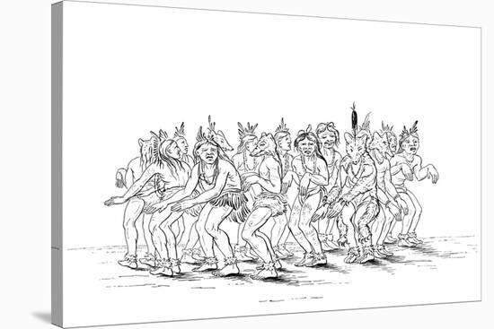 The Sioux Tribe Performing a Bear Dance, 1841-Myers and Co-Stretched Canvas