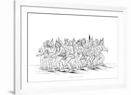 The Sioux Tribe Performing a Bear Dance, 1841-Myers and Co-Framed Giclee Print