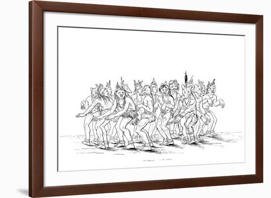 The Sioux Tribe Performing a Bear Dance, 1841-Myers and Co-Framed Giclee Print