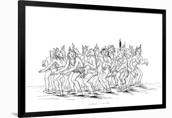 The Sioux Tribe Performing a Bear Dance, 1841-Myers and Co-Framed Giclee Print