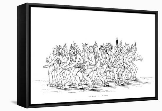 The Sioux Tribe Performing a Bear Dance, 1841-Myers and Co-Framed Stretched Canvas
