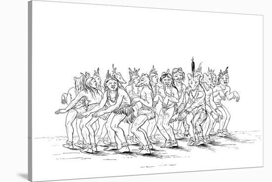 The Sioux Tribe Performing a Bear Dance, 1841-Myers and Co-Stretched Canvas