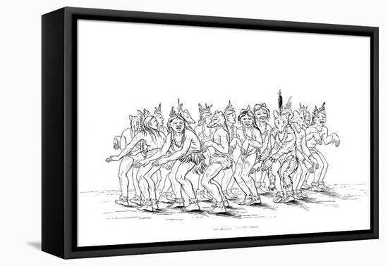 The Sioux Tribe Performing a Bear Dance, 1841-Myers and Co-Framed Stretched Canvas