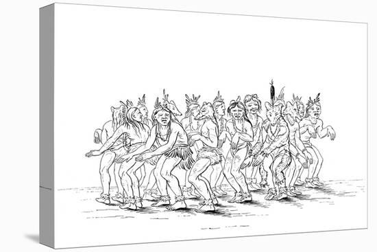 The Sioux Tribe Performing a Bear Dance, 1841-Myers and Co-Stretched Canvas