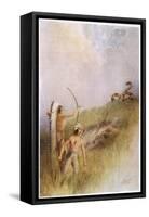 The Sioux War Chief Shoots an Arrow at the Monster Ratlesnake and Kills It-James Jack-Framed Stretched Canvas