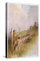 The Sioux War Chief Shoots an Arrow at the Monster Ratlesnake and Kills It-James Jack-Stretched Canvas