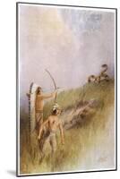 The Sioux War Chief Shoots an Arrow at the Monster Ratlesnake and Kills It-James Jack-Mounted Art Print