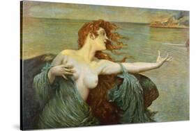 The Siren Sings Her Song Luring Sailors to Destruction-Leopold Schmutzler-Stretched Canvas
