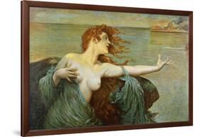 The Siren Sings Her Song Luring Sailors to Destruction-Leopold Schmutzler-Framed Art Print