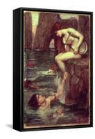 The Siren-John William Waterhouse-Framed Stretched Canvas