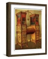 The Sister Inlaid Double Secretaire and Bookcase Cabinet, Sheraton, 1911-1912-Edwin Foley-Framed Giclee Print