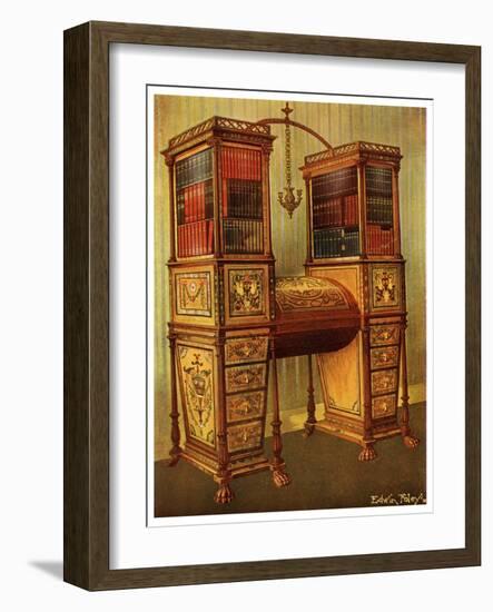 The Sister Inlaid Double Secretaire and Bookcase Cabinet, Sheraton, 1911-1912-Edwin Foley-Framed Giclee Print