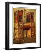 The Sister Inlaid Double Secretaire and Bookcase Cabinet, Sheraton, 1911-1912-Edwin Foley-Framed Giclee Print