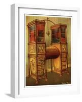 The Sister Inlaid Double Secretaire and Bookcase Cabinet, Sheraton, 1911-1912-Edwin Foley-Framed Giclee Print