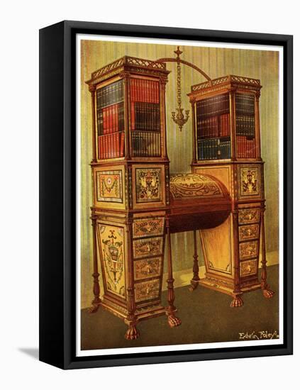The Sister Inlaid Double Secretaire and Bookcase Cabinet, Sheraton, 1911-1912-Edwin Foley-Framed Stretched Canvas