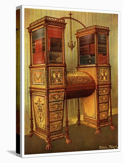 The Sister Inlaid Double Secretaire and Bookcase Cabinet, Sheraton, 1911-1912-Edwin Foley-Stretched Canvas