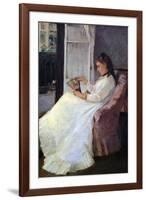 The Sister of the Artist at a Window-Berthe Morisot-Framed Art Print