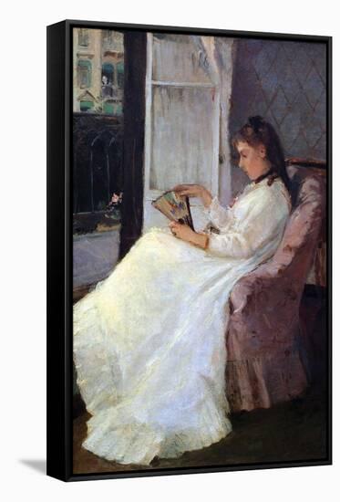 The Sister of the Artist at a Window-Berthe Morisot-Framed Stretched Canvas