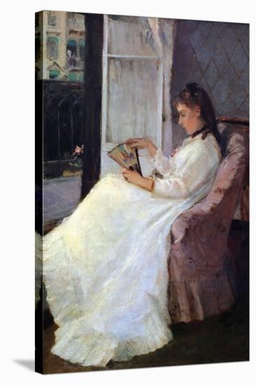 The Sister of the Artist at a Window-Berthe Morisot-Stretched Canvas