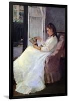 The Sister of the Artist at a Window-Berthe Morisot-Framed Art Print