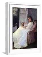 The Sister of the Artist at a Window-Berthe Morisot-Framed Art Print