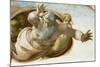 The Sistine Chapel; ceiling frescos after restoration. Dividing the waters from the land.-Michelangelo-Mounted Giclee Print
