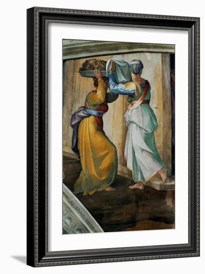 The Sistine Chapel; Ceiling Frescos after Restoration, Judith and Holofernes-Michelangelo Buonarroti-Framed Giclee Print