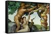 The Sistine Chapel; Ceiling Frescos after Restoration, Original Sin-Michelangelo Buonarroti-Framed Stretched Canvas