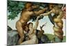 The Sistine Chapel; Ceiling Frescos after Restoration, Original Sin-Michelangelo Buonarroti-Mounted Giclee Print