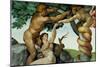 The Sistine Chapel; Ceiling Frescos after Restoration, Original Sin-Michelangelo Buonarroti-Mounted Giclee Print