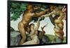 The Sistine Chapel; Ceiling Frescos after Restoration, Original Sin-Michelangelo Buonarroti-Framed Giclee Print